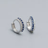 Wholesale Earrings S925 Silver Ins Style Geometric Mixed Color Diamond Inlaid For Women