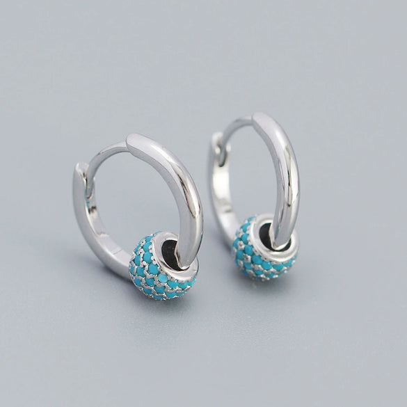 Wholesale Earrings S925 Silver Minimalist Rotating Beads Geometric Electroplated