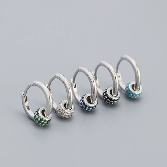 Wholesale Earrings S925 Silver Minimalist Rotating Beads Geometric Electroplated