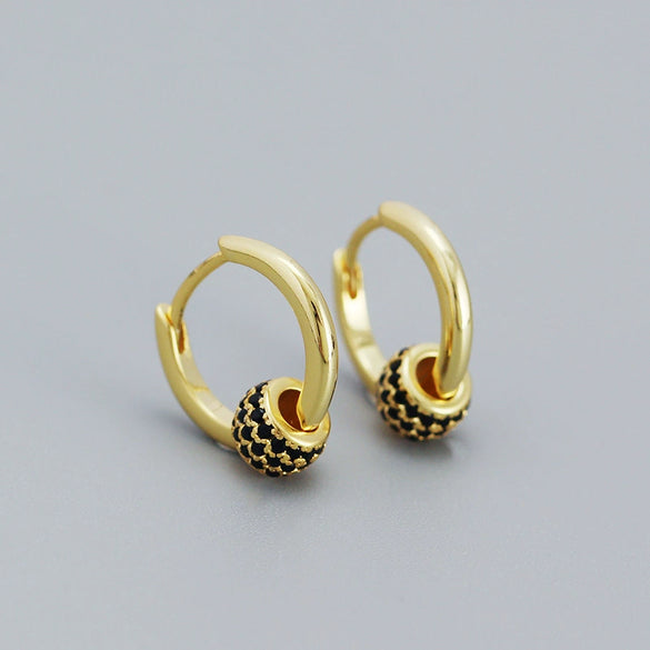 Wholesale Earrings S925 Silver Minimalist Rotating Beads Geometric Electroplated