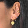 Wholesale Earrings S925 Silver Needle Copper Geometric Star Flower Design Electroplated