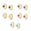 Wholesale Earrings S925 Silver Needle Copper Geometric Star Flower Design Electroplated