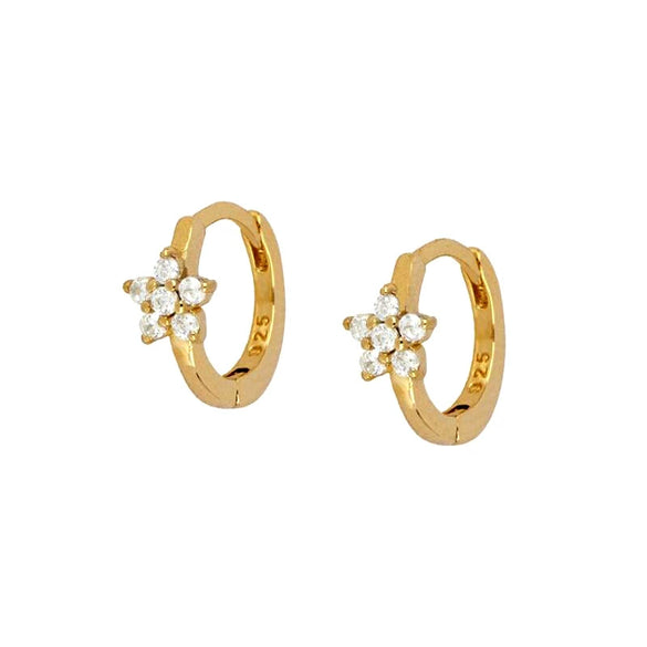 Wholesale Earrings S925 Silver Needle Copper Geometric Star Flower Design Electroplated