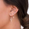 Wholesale Earrings S925 Silver Needle Geometric Cut Out Cross Design Electroplated