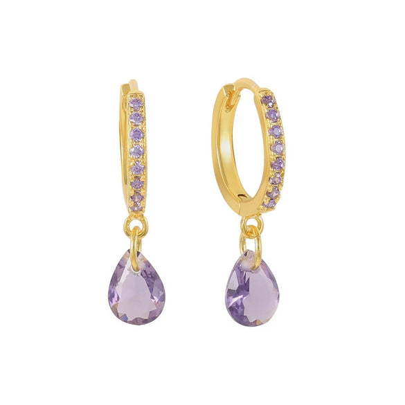 Wholesale Earrings S925 Silver Needle Geometric Water Drop Zirconia French Ear Buckle For Women