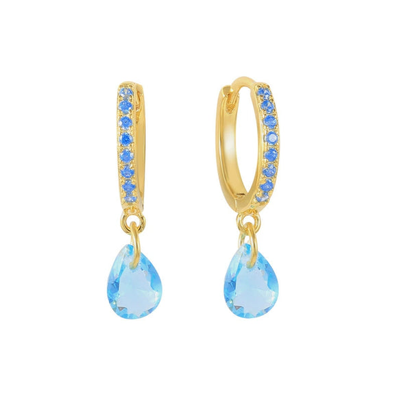 Wholesale Earrings S925 Silver Needle Geometric Water Drop Zirconia French Ear Buckle For Women
