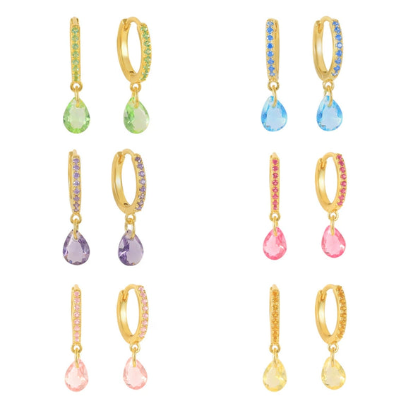 Wholesale Earrings S925 Silver Needle Geometric Water Drop Zirconia French Ear Buckle For Women