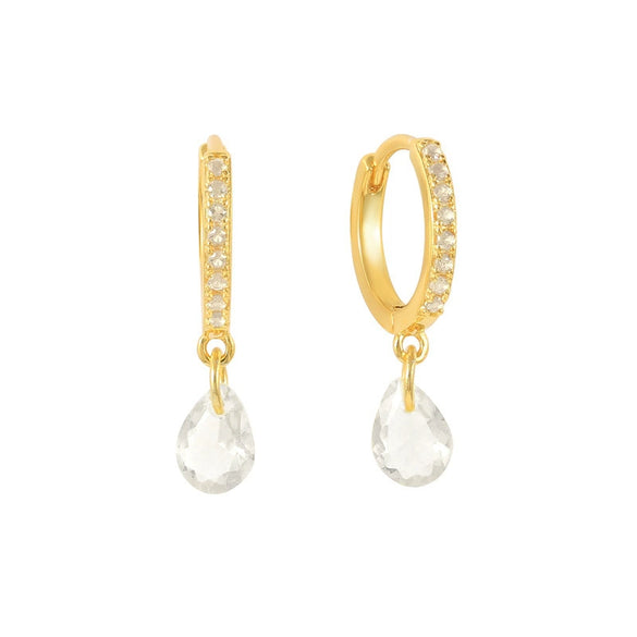 Wholesale Earrings S925 Silver Needle Geometric Water Drop Zirconia French Ear Buckle For Women