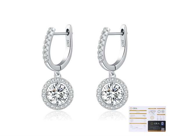Wholesale Earrings S925 Silver Versatile Geometric Set With Diamonds For Women