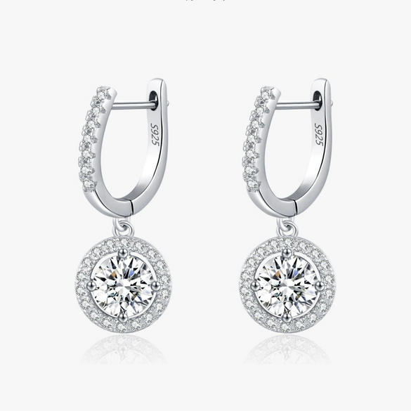 Wholesale Earrings S925 Silver Versatile Geometric Set With Diamonds For Women