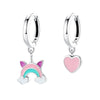 Wholesale Earrings S925 Sterling Silver Asymmetric Heart Shape Electroplated