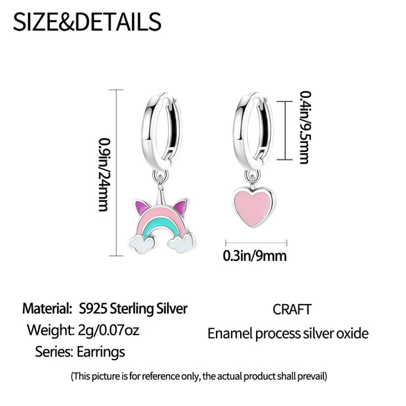 Wholesale Earrings S925 Sterling Silver Asymmetric Heart Shape Electroplated