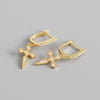 Wholesale Earrings S925 Sterling Silver Baroque Cross Geometric Electroplating Design For Women