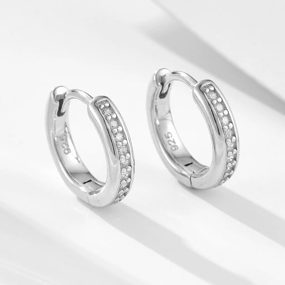 Wholesale Earrings S925 Sterling Silver Classic Diamond Geometric Style For Women