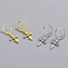 Wholesale Earrings S925 Sterling Silver Cross Heart Geometric Electroplated