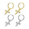 Wholesale Earrings S925 Sterling Silver Cross Heart Geometric Electroplated