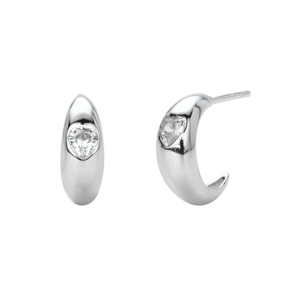 Wholesale Earrings S925 Sterling Silver Cshaped Inlaid Zircon Love Style