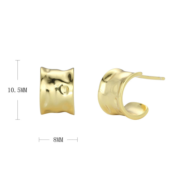 Wholesale Earrings S925 Sterling Silver Exaggerated Retro Cshaped Geometric Electroplated