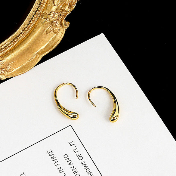 Wholesale Earrings S925 Sterling Silver Geometric Arc Drop Shaped Electroplated