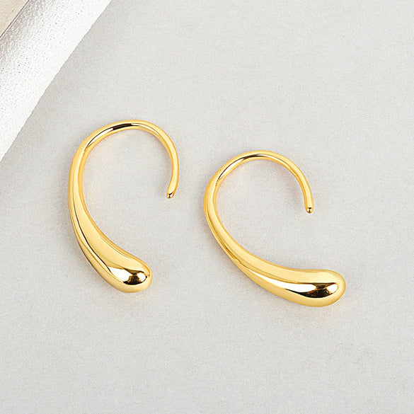 Wholesale Earrings S925 Sterling Silver Geometric Arc Drop Shaped Electroplated