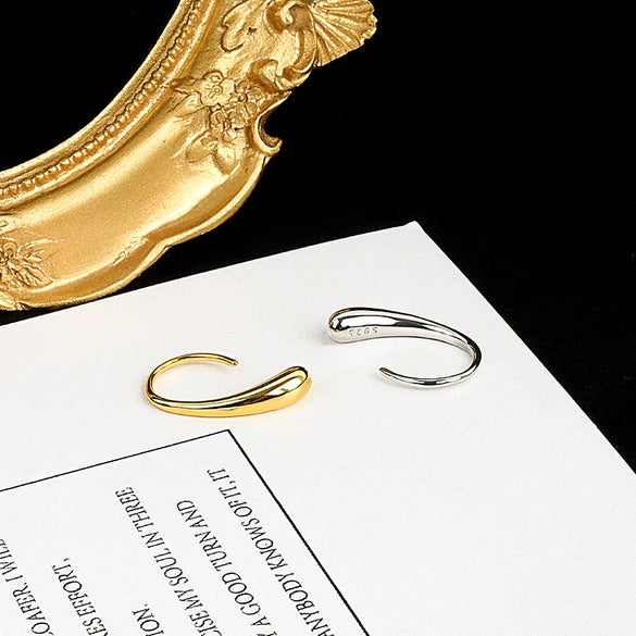 Wholesale Earrings S925 Sterling Silver Geometric Arc Drop Shaped Electroplated