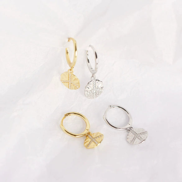 Wholesale Earrings S925 Sterling Silver Geometric Baroque Style Peace Logo For Women