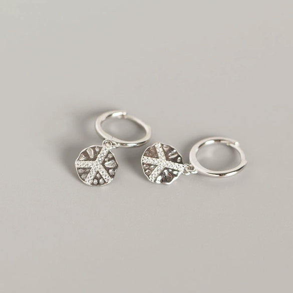 Wholesale Earrings S925 Sterling Silver Geometric Baroque Style Peace Logo For Women
