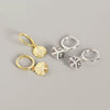 Wholesale Earrings S925 Sterling Silver Geometric Baroque Style Peace Logo For Women
