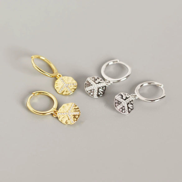 Wholesale Earrings S925 Sterling Silver Geometric Baroque Style Peace Logo For Women