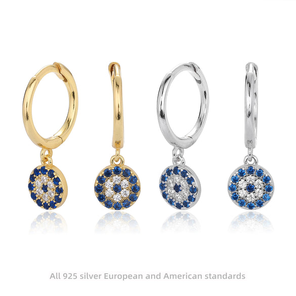 Wholesale Earrings S925 Sterling Silver Geometric Devil's Eye Fashion Temperament Ear Jewelry