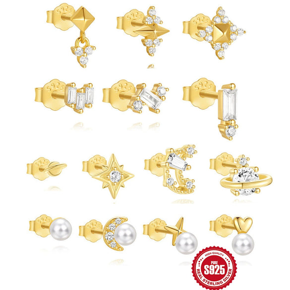 Wholesale Earrings S925 Sterling Silver Geometric Electroplated For Women