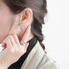 Wholesale Earrings S925 Sterling Silver Geometric Electroplating Flower Design