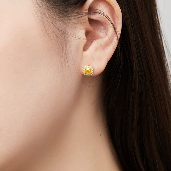 Wholesale Earrings S925 Sterling Silver Geometric Light Luxury Highgrade Zircon Inlay