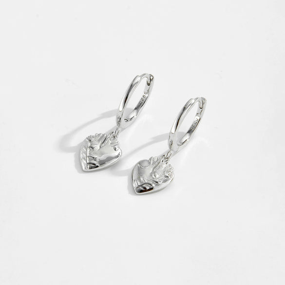 Wholesale Earrings S925 Sterling Silver Geometric Love Pendant Electroplated Platinum 18K Gold Women's Jewelry