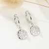 Wholesale Earrings S925 Sterling Silver Geometric Round Cross Micropaved Zircon Fashion Simple Niche Design