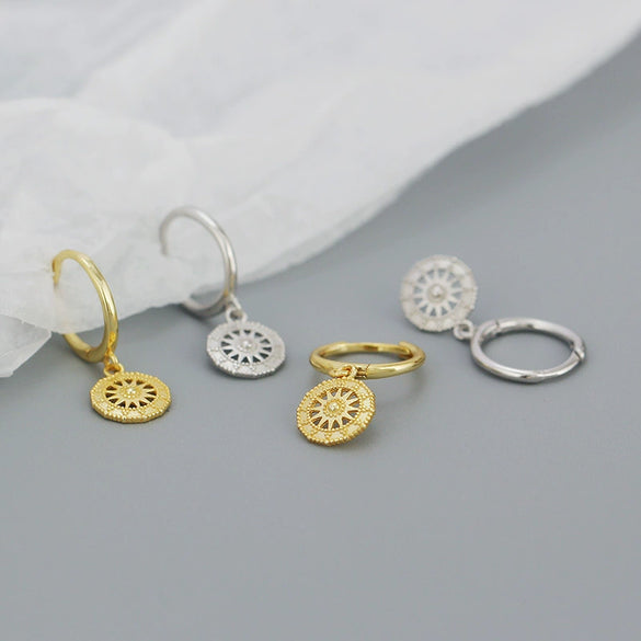 Wholesale Earrings S925 Sterling Silver Geometric Round Electroplated For Women