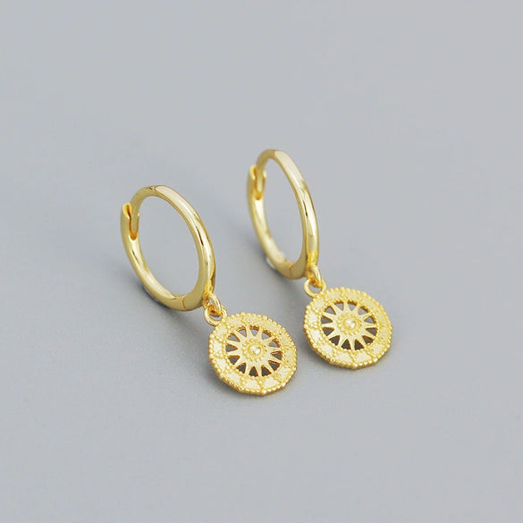 Wholesale Earrings S925 Sterling Silver Geometric Round Electroplated For Women