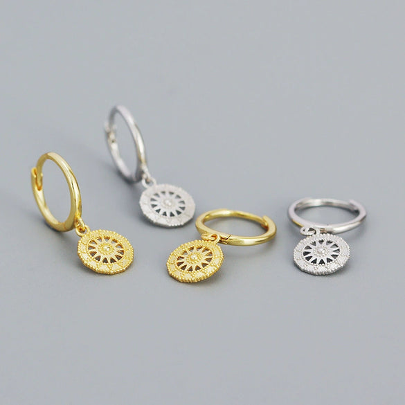 Wholesale Earrings S925 Sterling Silver Geometric Round Electroplated For Women