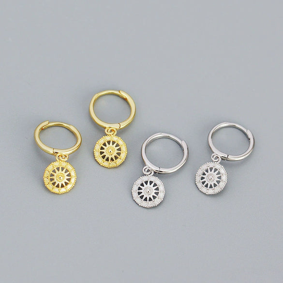 Wholesale Earrings S925 Sterling Silver Geometric Round Electroplated For Women