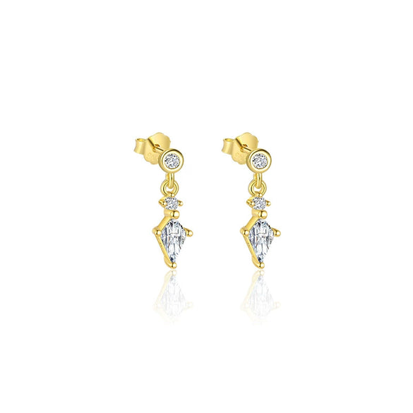 Wholesale Earrings S925 Sterling Silver Geometric Water Drop Zircon Design