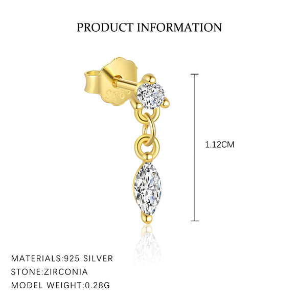 Wholesale Earrings S925 Sterling Silver Geometric Water Drop Zircon Design