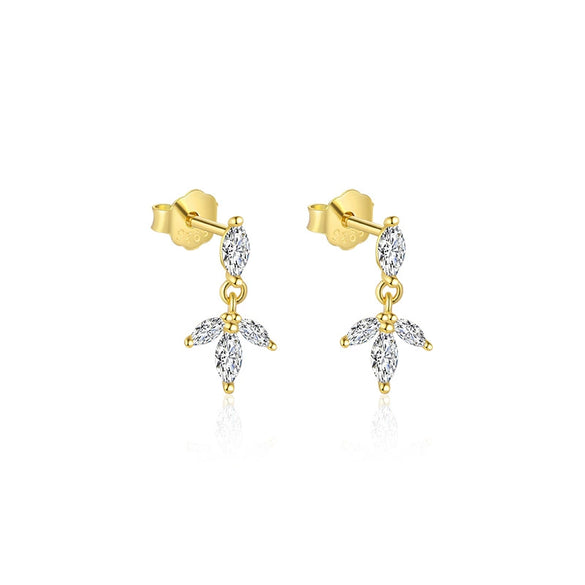 Wholesale Earrings S925 Sterling Silver Geometric Water Drop Zircon Design