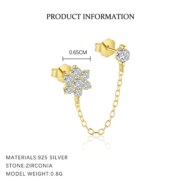 Wholesale Earrings S925 Sterling Silver Geometric Water Drop Zircon Design