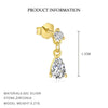 Wholesale Earrings S925 Sterling Silver Geometric Water Drop Zircon Design