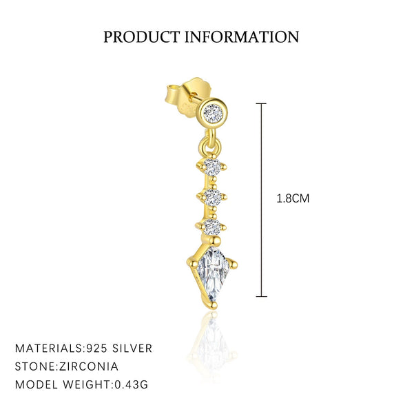 Wholesale Earrings S925 Sterling Silver Geometric Water Drop Zircon Design