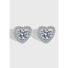 Wholesale Earrings S925 Sterling Silver Heart Shaped Geometric Moissanite Inlaid Electroplated