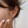 Wholesale Earrings S925 Sterling Silver Heart Shaped 14K Gold Plated Cute Style With Zircon