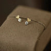 Wholesale Earrings S925 Sterling Silver Heart Shaped 14K Gold Plated Cute Style With Zircon