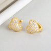 Wholesale Earrings S925 Sterling Silver Heartshaped Diamondencrusted Zircon Geometric Electroplated For Women