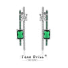 Wholesale Earrings S925 Sterling Silver With Emerald Gemstone Cactus Elements Geometric Style Diamond Design For Women